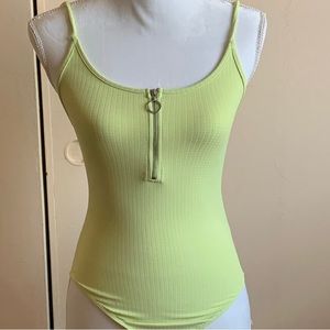 Zip plunge bodysuit